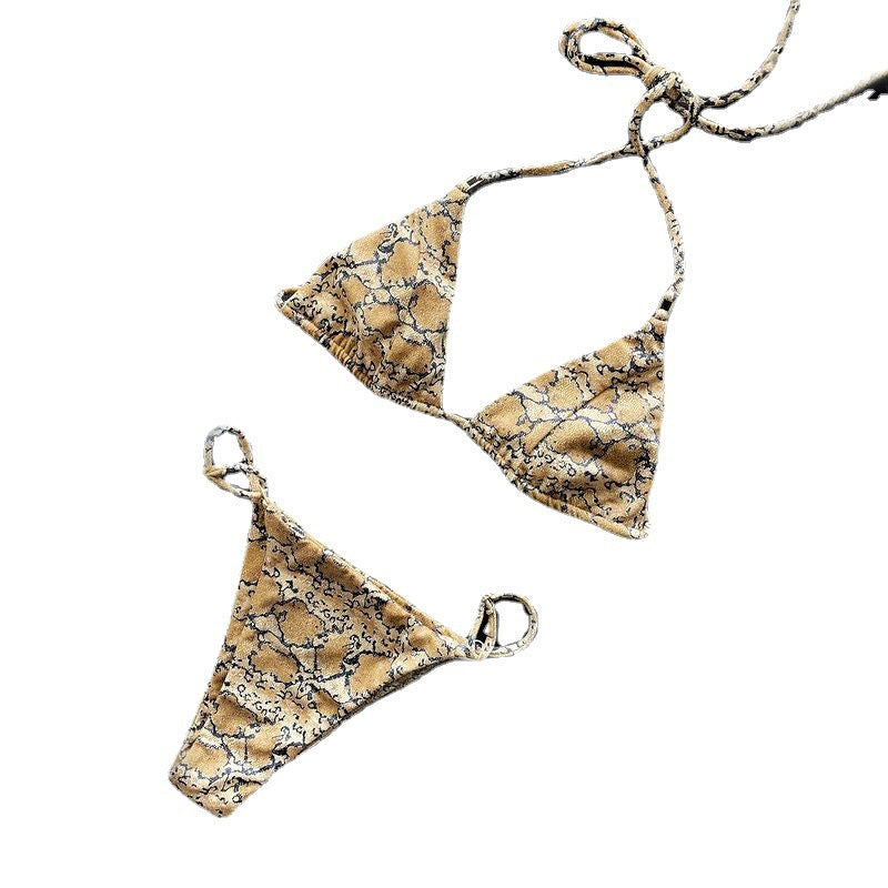 Damen Triangel-Bikini mit Raffung und verstellbaren Trägern Drune