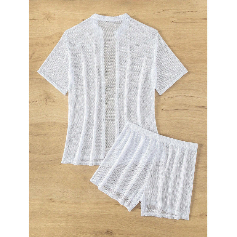 Damen Set aus luftiger Strickjacke und Shorts Drune