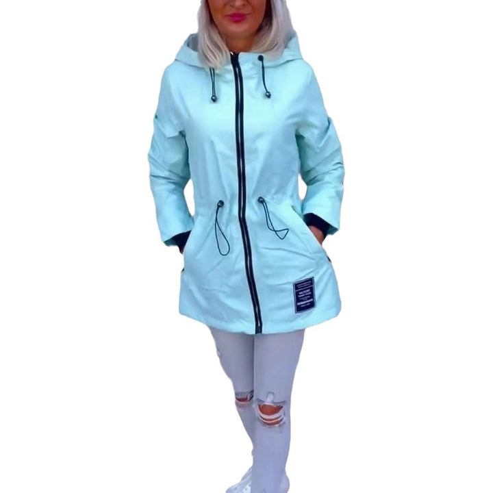 Damen lässige Regenjacke mit justierbarem Kordelzug Drune