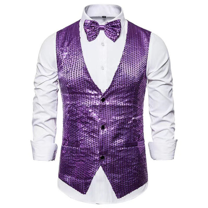 Herren eleganter Anzug mit glitzernden Pailletten und idealem Slim-Fit Drune