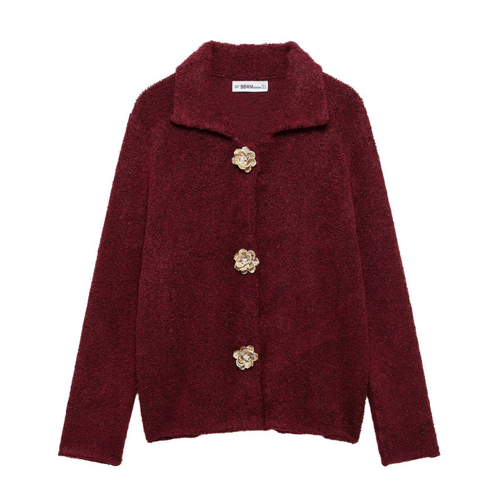 Damen Kochjacke mit dekorativen Knopfdetails Drune