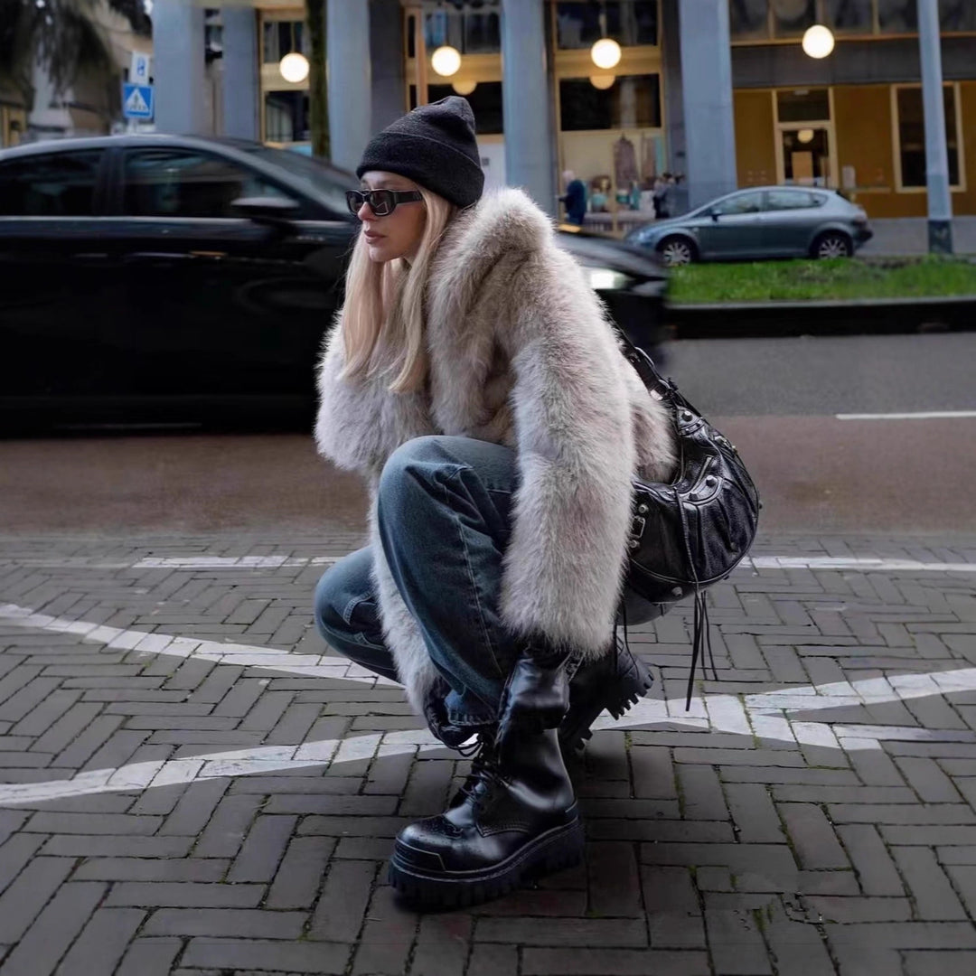 Damen Kuscheliger Winterjacke mit oversized Schnitt Drune