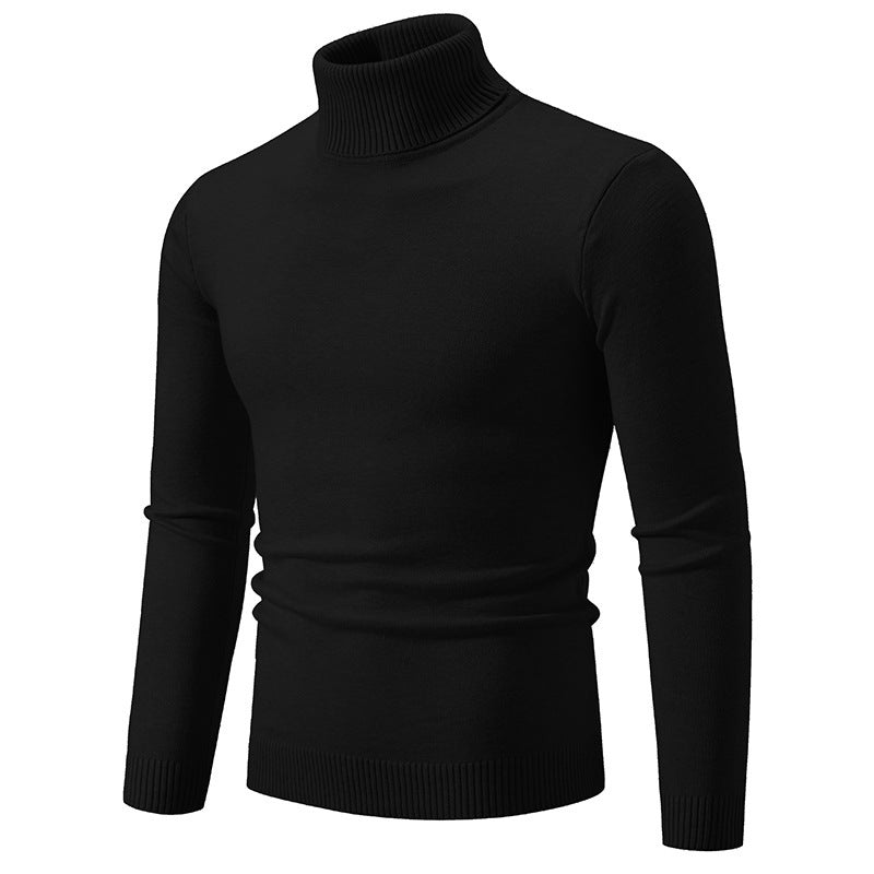 Herren nan taillierter Rollkragenpullover aus feinem Feinstrick mit geripptem Kragen Drune