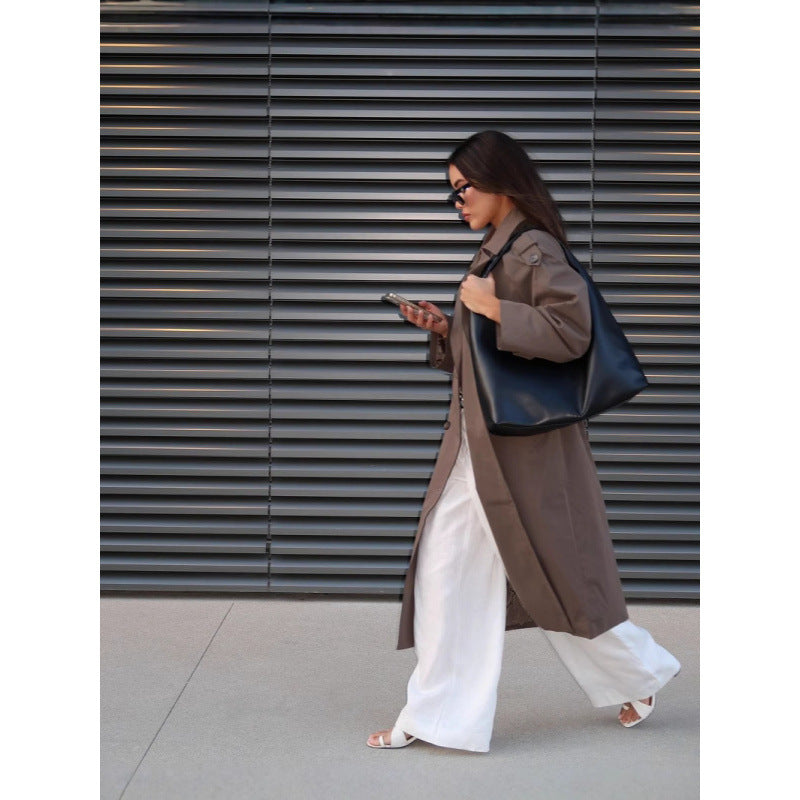 Damen eleganter Trenchcoat mit modernen Details und schmaler Silhouette Drune
