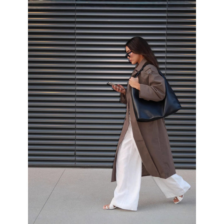 Damen eleganter Trenchcoat mit modernen Details und schmaler Silhouette Drune