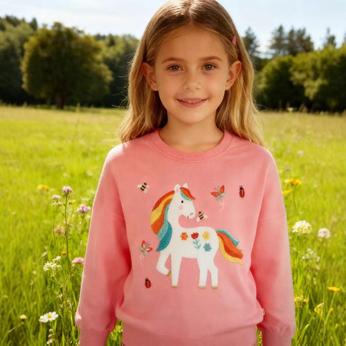 Mädchen Sweatshirt mit verspieltem Einhorn-Design Drune