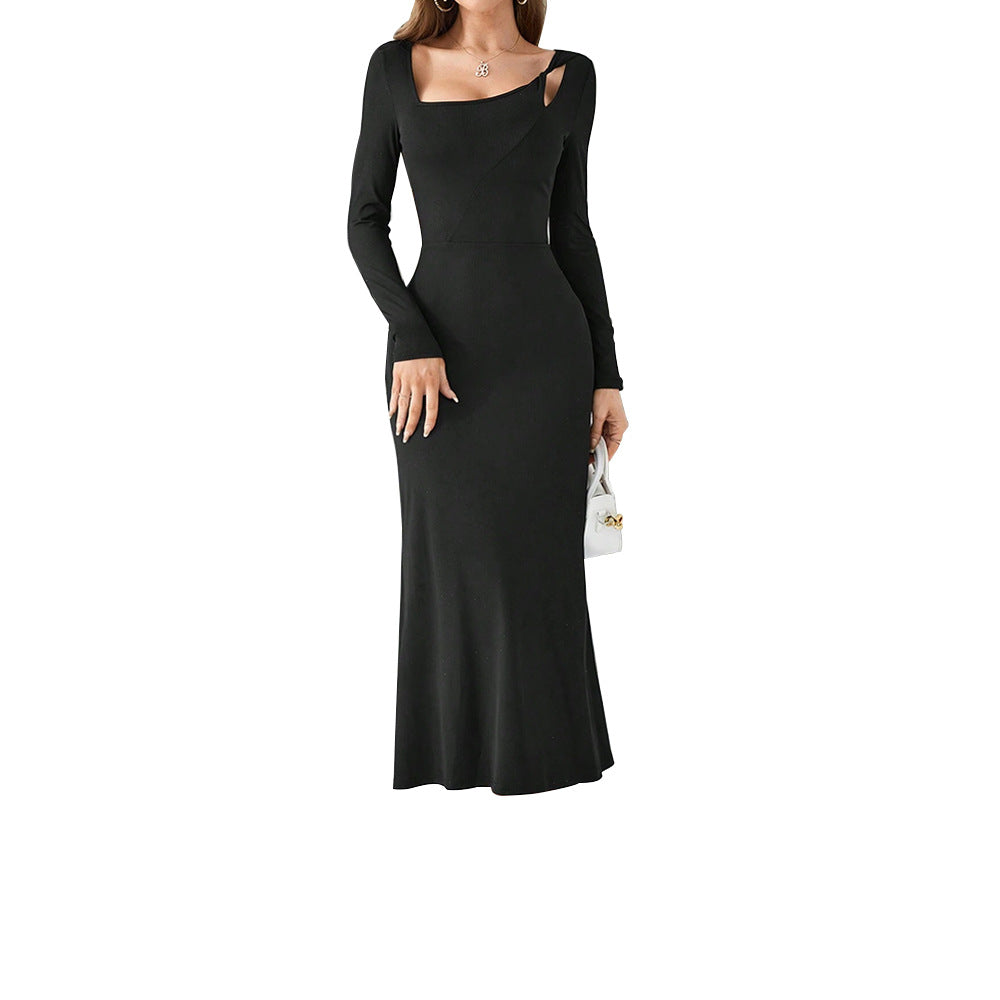 Damen Maxikleid mit asymmetrischem Ausschnitt und schickem Cut-Out-Detail Drune