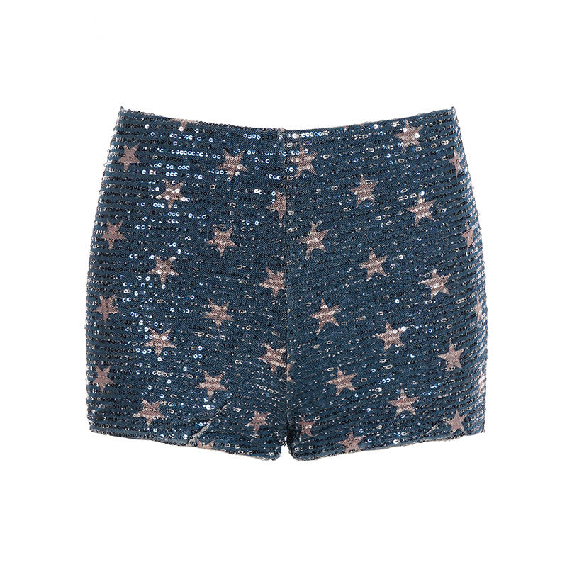 Damen Glitzernde Sternen-Shorts Drune