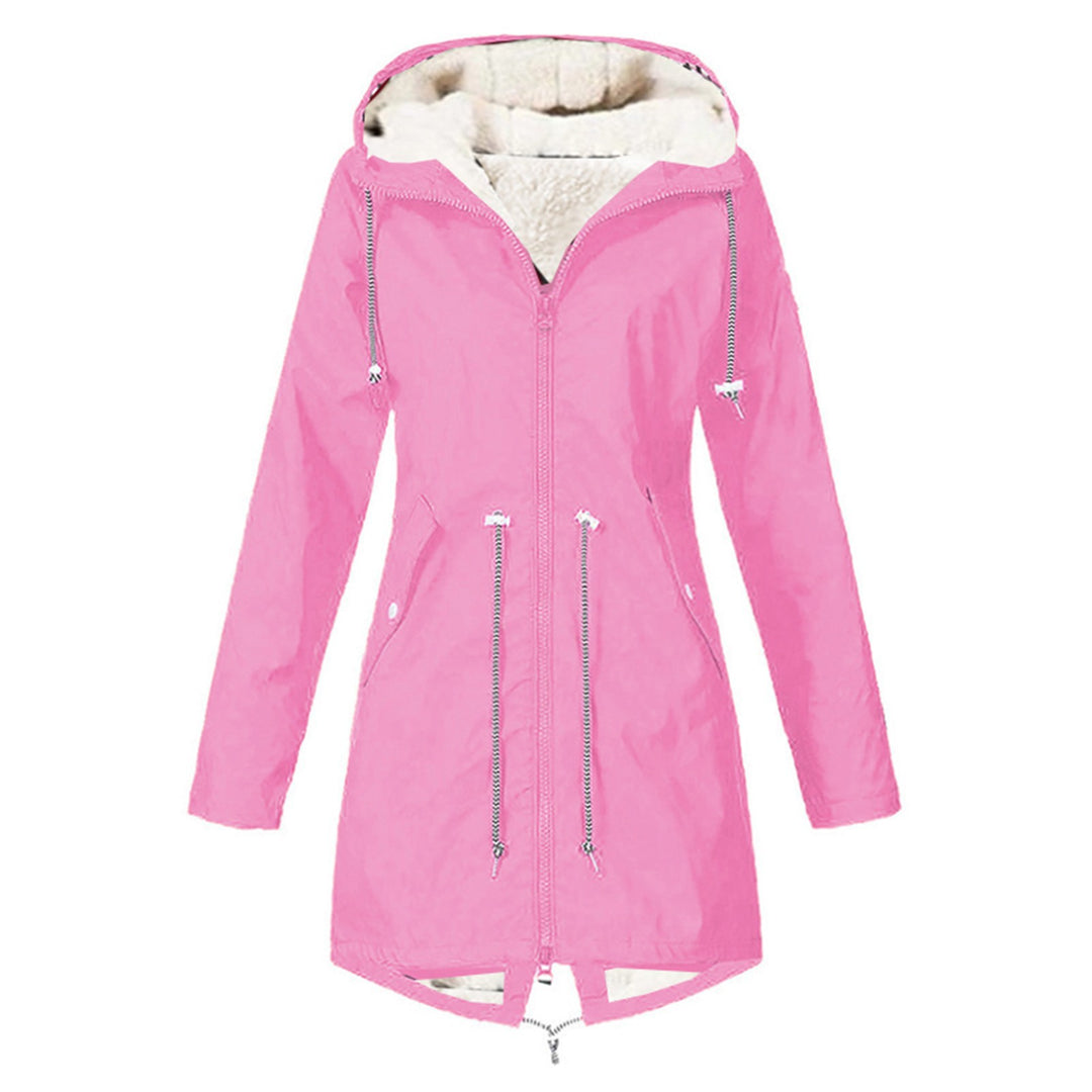 Damen modische Übergangsjacke mit warmem Innenfutter und praktischer Kapuze Drune