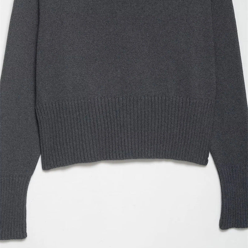 Damen oversized Strickpullover mit weitem Ausschnitt und lässigem Schnitt Drune