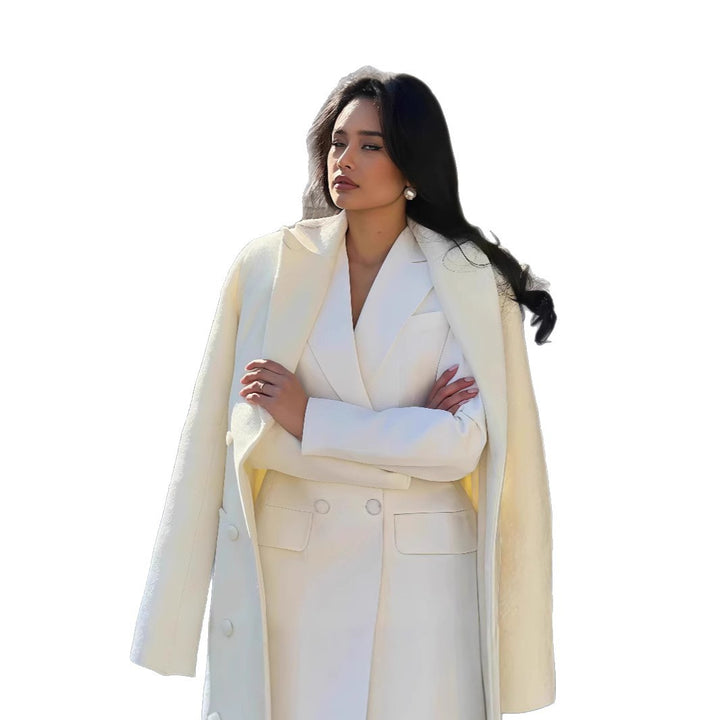 Damen Eleganter Blazer mit asymmetrischem Schnitt und dekorativem Kragen Drune