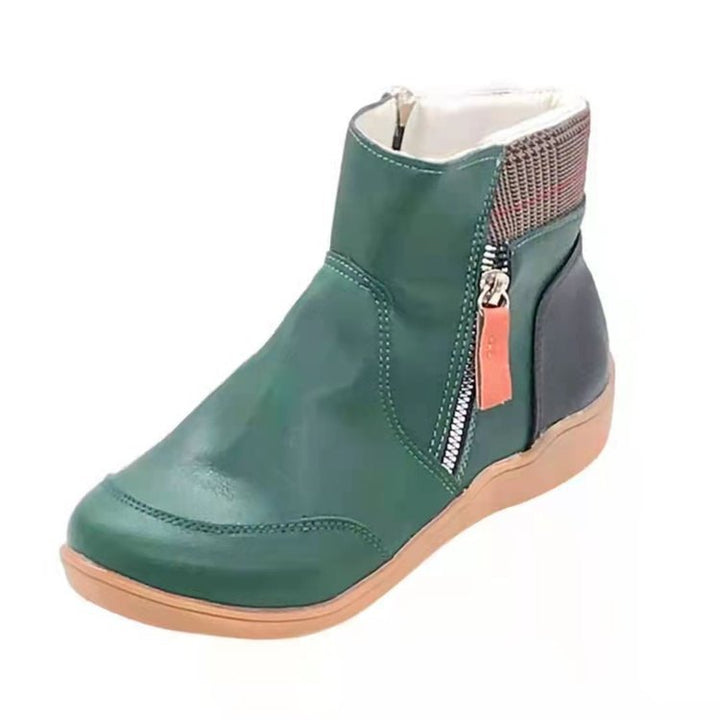 Damen modische Stiefeletten mit seitlichem Reißverschluss und komfortabler Sohle Drune