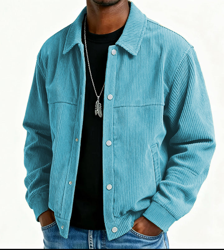 Herren Cordjacke mit Taschen und gestepptem Design Drune