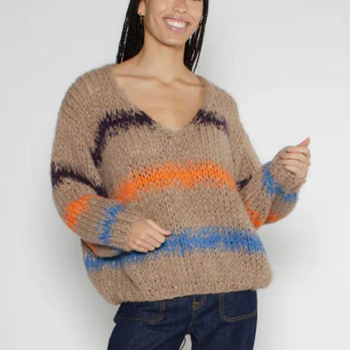 Damen Modischer Knitted Sweater mit Farbverlauf Drune