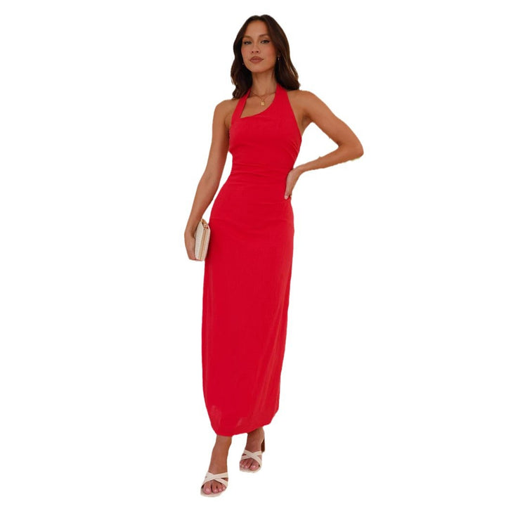 Damen Elegantes Maxikleid mit Halterneck und figurbetontem Schnitt Drune