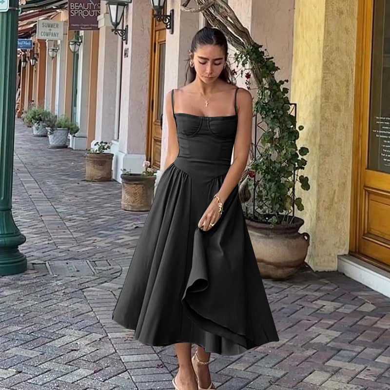 Damen Midi-Kleid mit elegantem Schnitt und komfortablen Trägern Drune