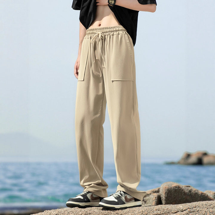 Herren Sportliche Freizeithose mit seitlichen Taschen und elastischem Bund Drune