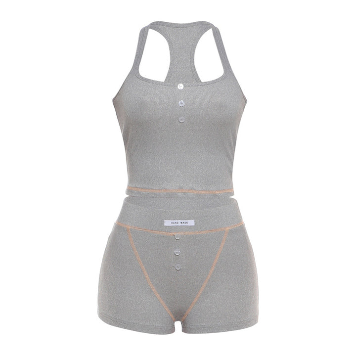 Damen Sportliches Set mit Racerback-Top und Shorts Drune