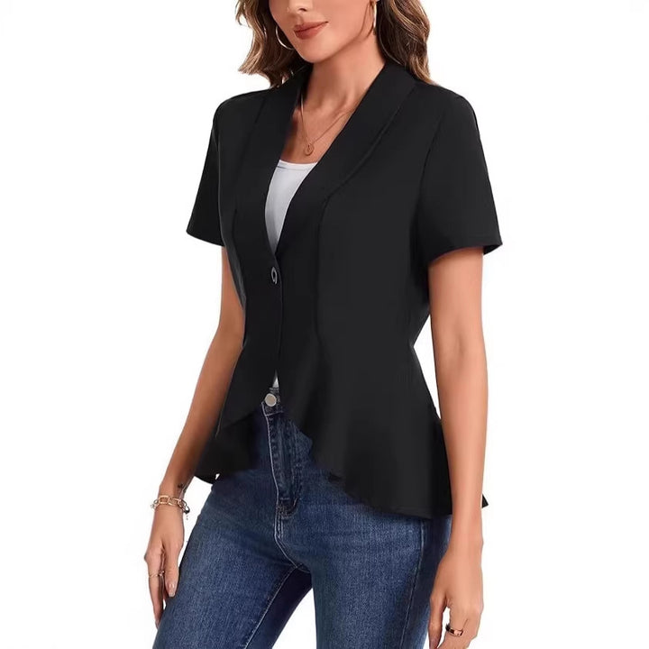Damen schicke Blazerjacke mit asymmetrischem Schnitt Drune