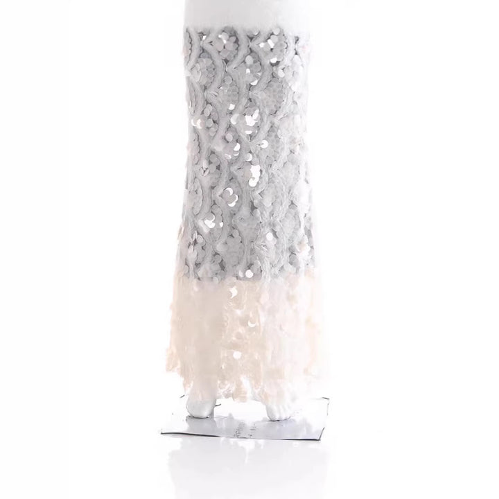 Damen Maxirock mit einzigartigem Volantdesign und transparenter Spitze Drune