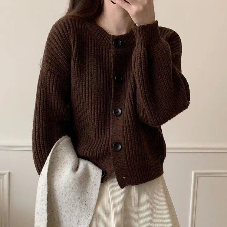 Damen Strickjacke mit Knöpfen Drune