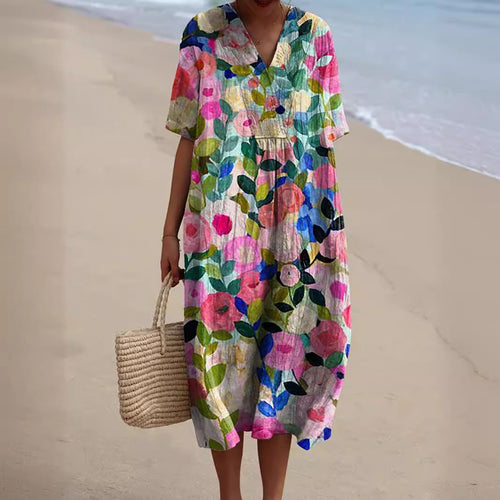 Drune | Kleid mit Lebendigem Blumenmuster