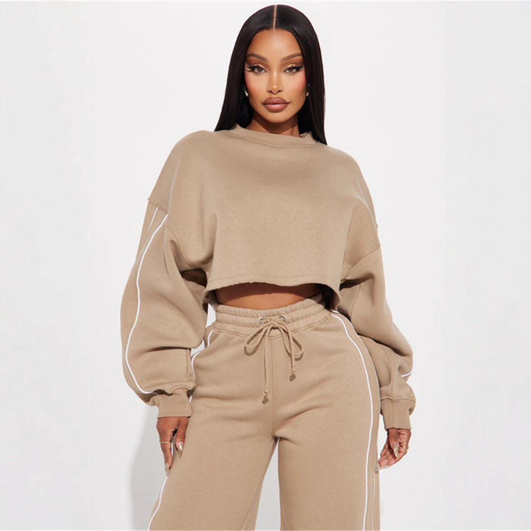 Damen lässiger Crop-Top Hoodie Drune