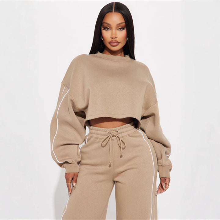 Damen lässiger Crop-Top Hoodie Drune