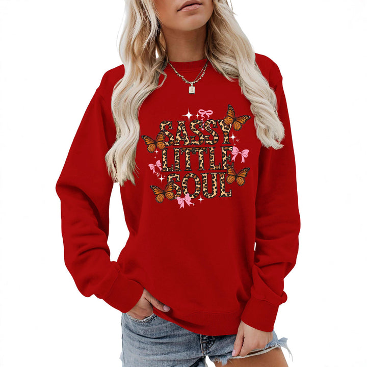 Damen Sweatshirt mit kunstvollem Schmetterlingsdesign Drune