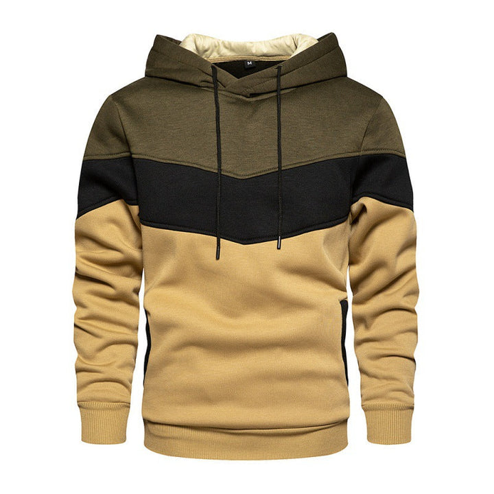 Herren Kapuzenpullover mit kontrastierenden Farbblöcken und weichem Innenfutter Drune