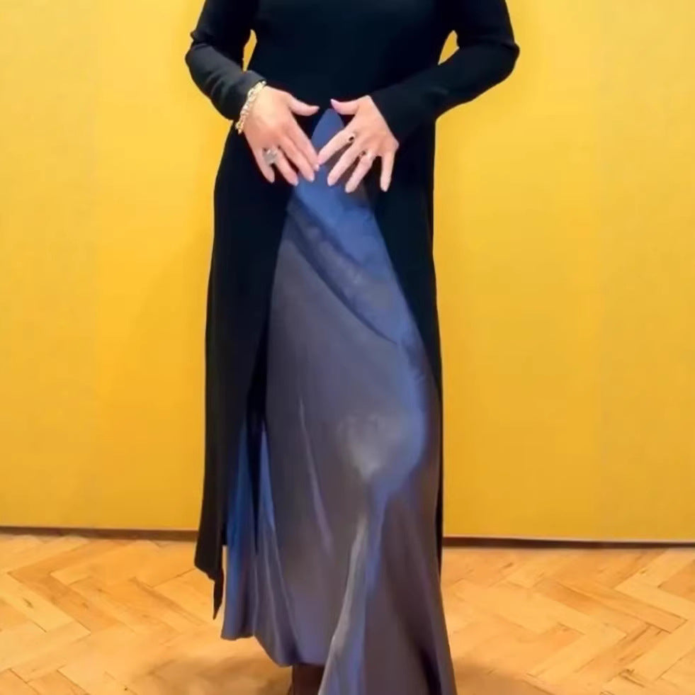 Damen Elegantes Maxi-Kleid mit raffiniertem Seitenschlitz Drune