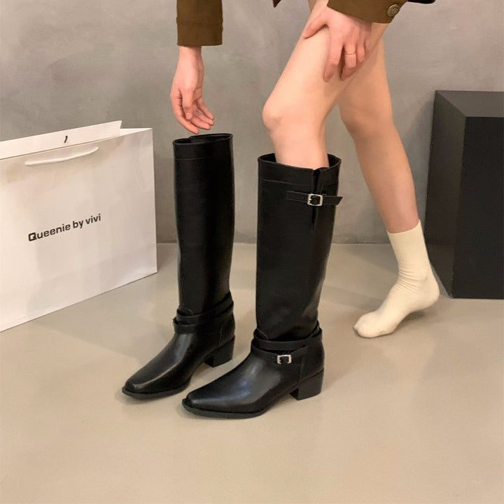 Drune | Beige Knielange Stiefel für Damen - Stilvolles und Bequemes Design für Freizeit- oder formelle Kleidung