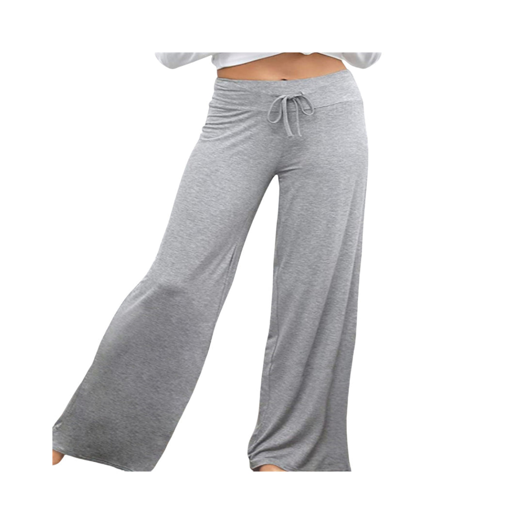 Damen Weite Freizeithose mit elastischem Bund und verstellbarem Kordelzug Drune