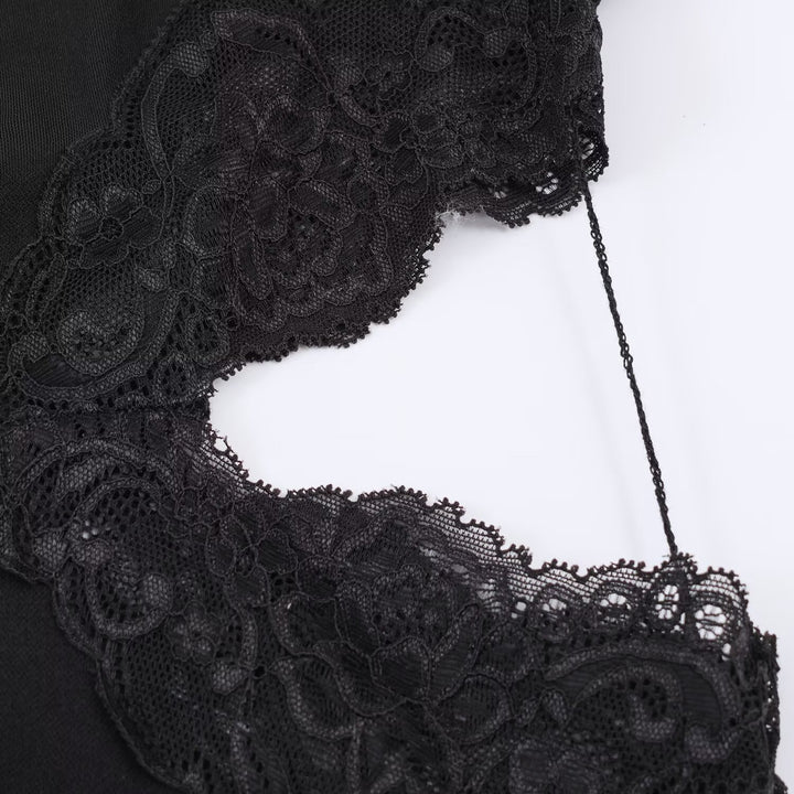 Damen asymmetrisches Spitzenoberteil mit eleganten Rüschendetails Drune