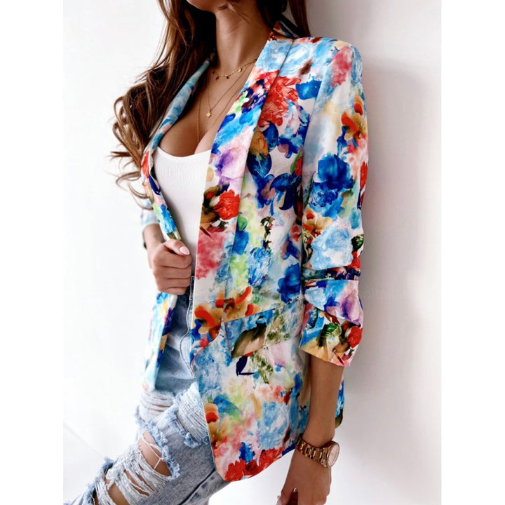 Damen Blazer mit floralem Design und figurschmeichelndem Schnitt Drune