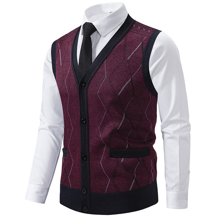 Herren modische Strickweste mit raffinierten Mustern und praktischen Taschen Drune