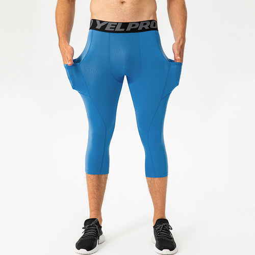 Herren Sportliche Kompressions-Leggings mit praktischen Taschen und atmungsaktiver Technologie Heidi-Mode