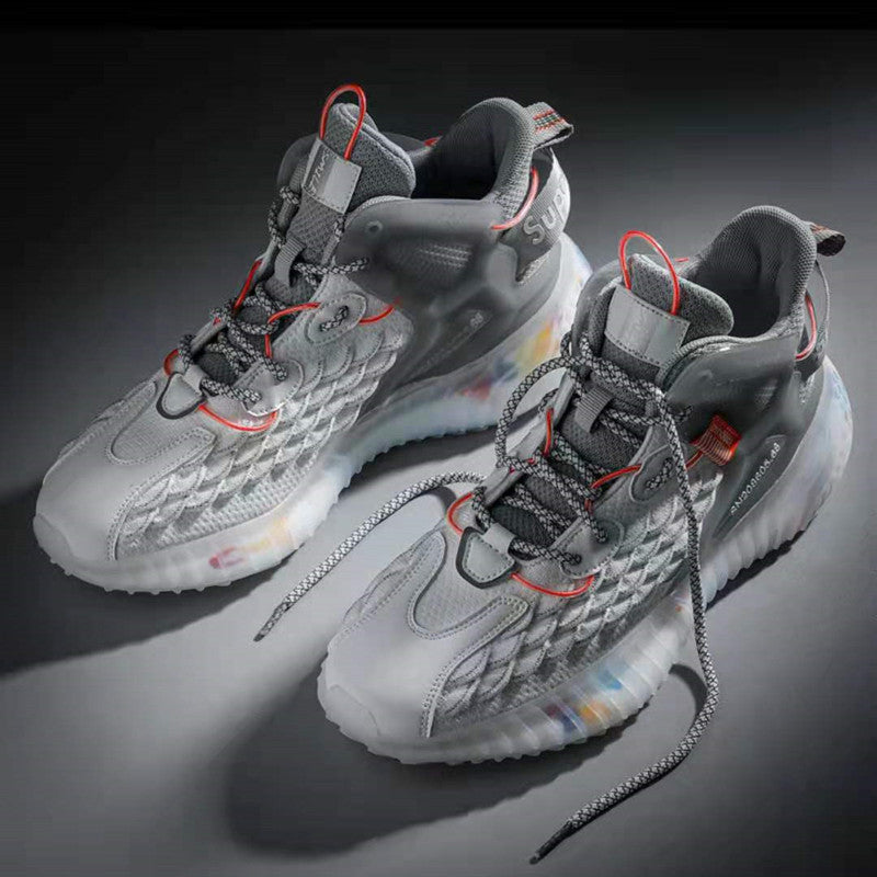 Unisex nan hoher Strick-Sneaker mit transluzenter Dämpfungssohle und TPU-Fersenstabilisator Drune