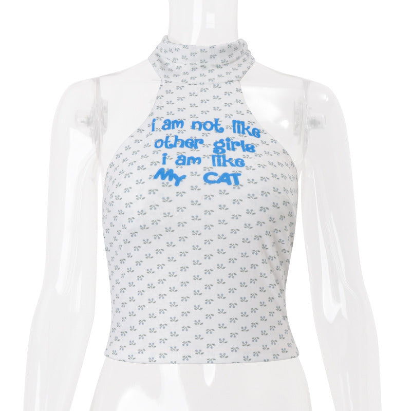 Damen Crop-Top mit trendigem Katzenmotiv Drune