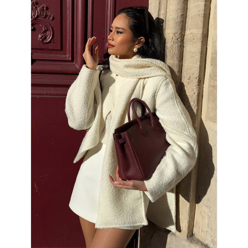 Damen lässige Strickjacke mit modernem Schnitt und voluminösen Ärmeln Drune