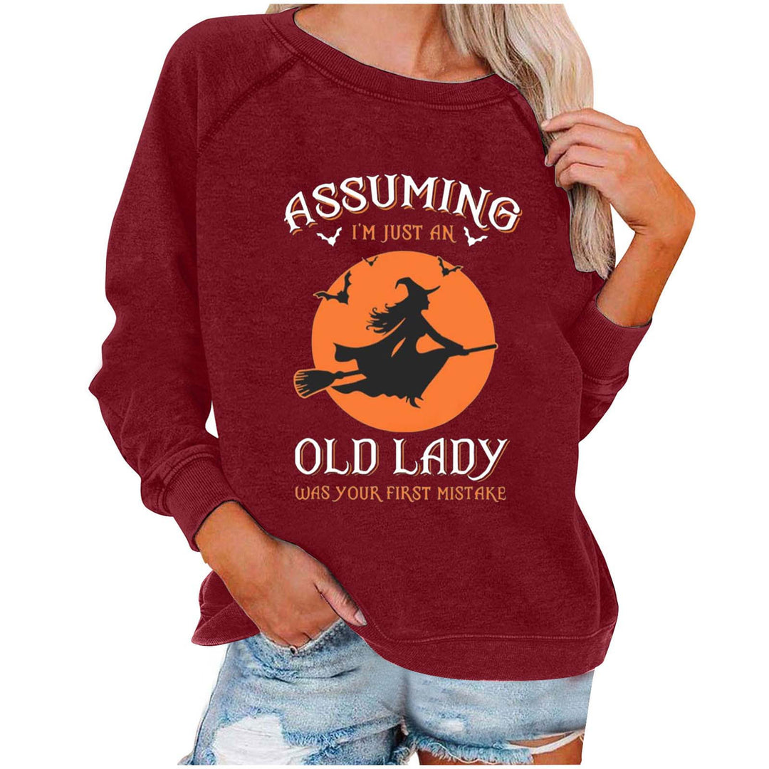 Damen Sweatshirt mit kreativem Halloween-Motiv und lässigem Schnitt Drune