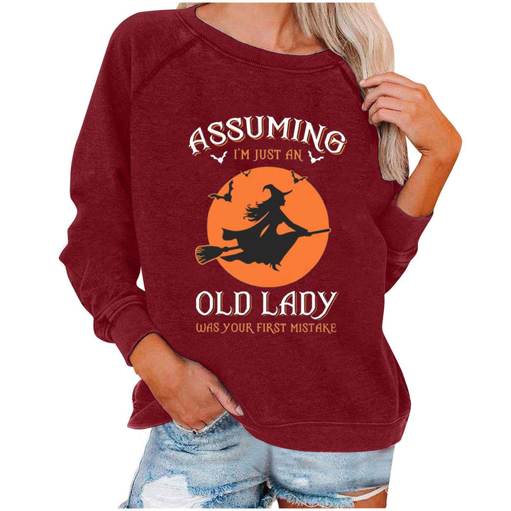 Damen Sweatshirt mit kreativem Halloween-Motiv und lässigem Schnitt Drune
