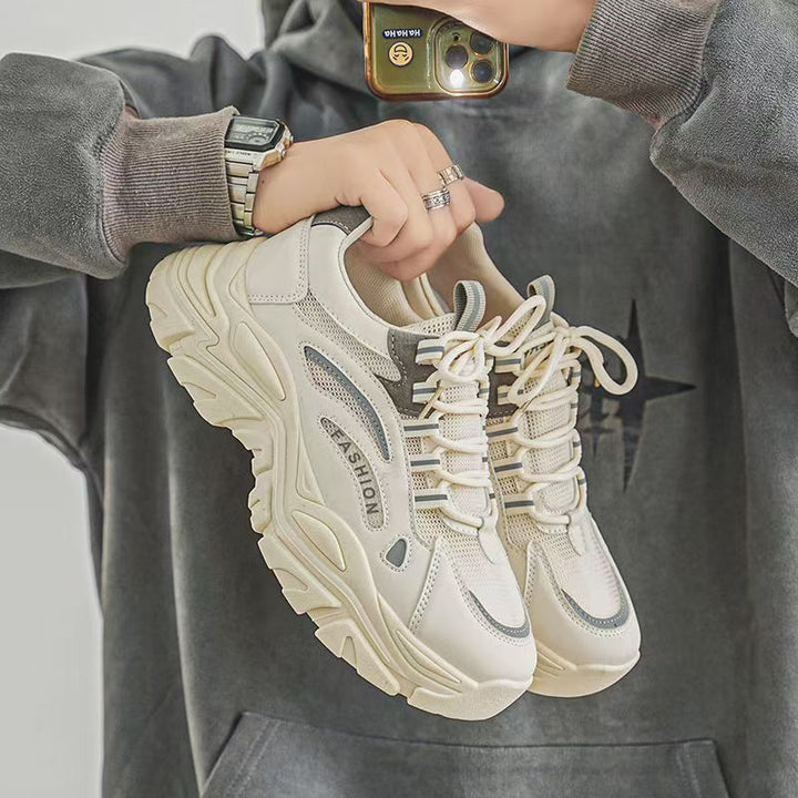 Damen modische chunky Sneakers mit atmungsaktiver Obermaterialstruktur und rutschfester Sohle Drune