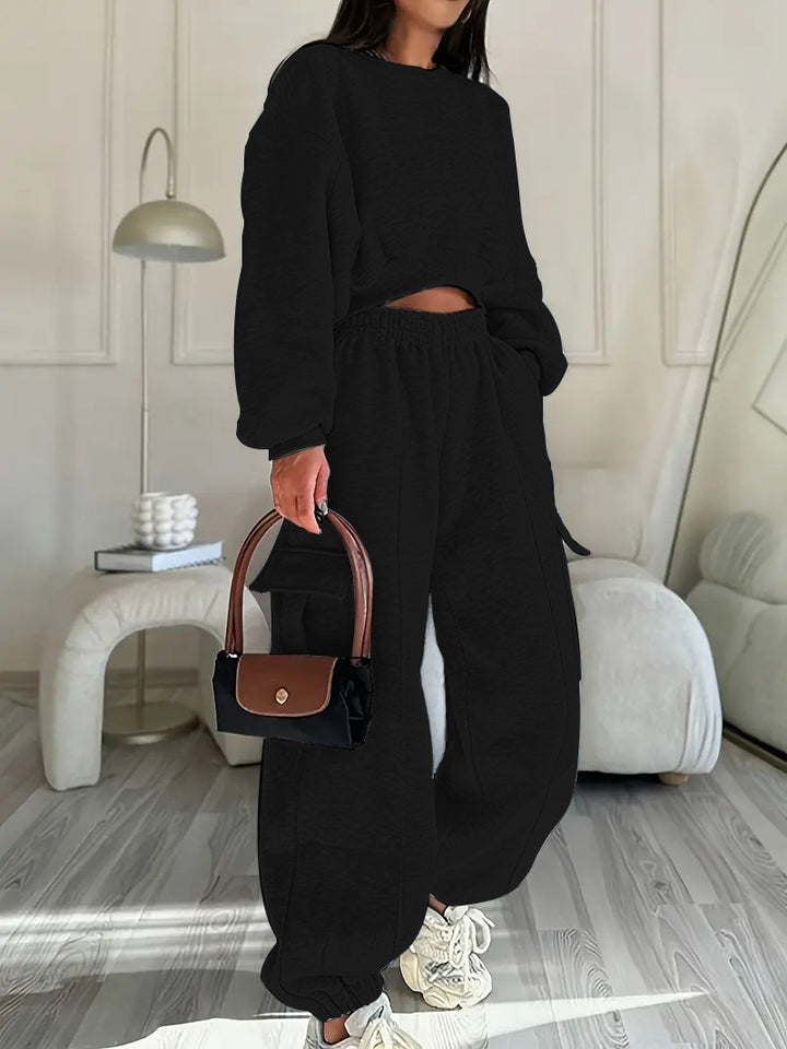 Damen lässiges Sweat-Outfit mit weitem Schnitt Drune