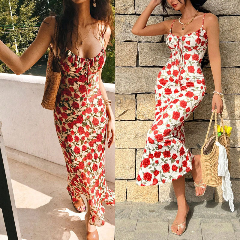 Damen Midi-Kleid mit floralen Details und zauberhaftem Schnitt Drune