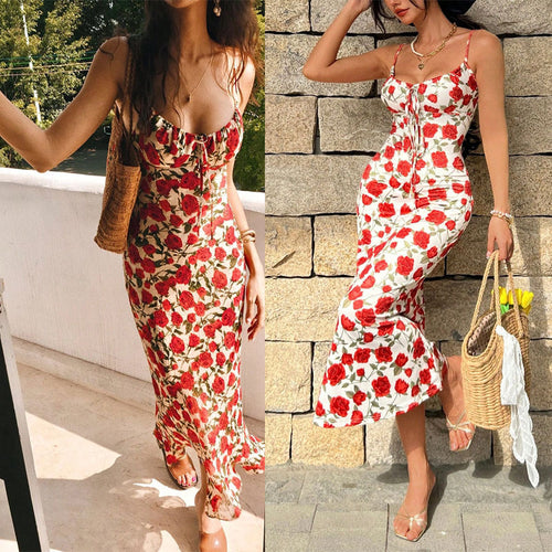Damen Midi-Kleid mit floralen Details und zauberhaftem Schnitt Drune