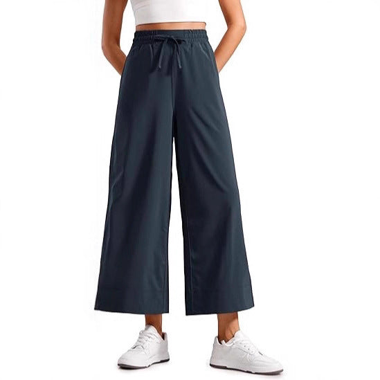 Damen weit geschnittene Sporthose mit elastischem Bund Drune