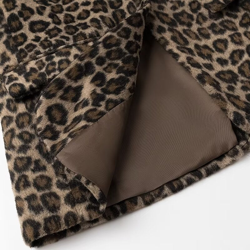 Damen elegante Leopardenblazerjacke Drune