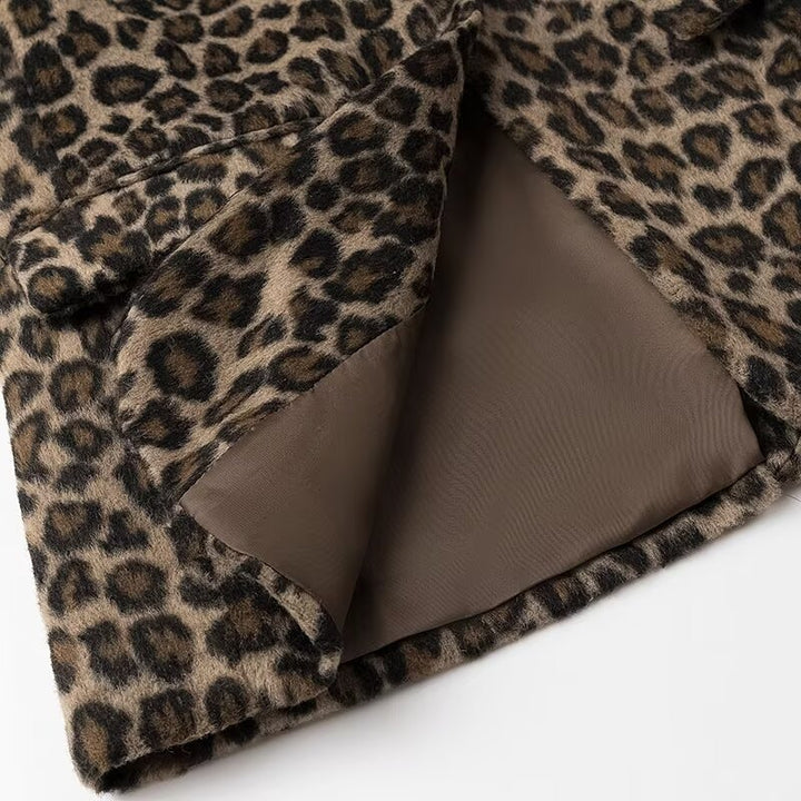 Damen elegante Leopardenblazerjacke Drune