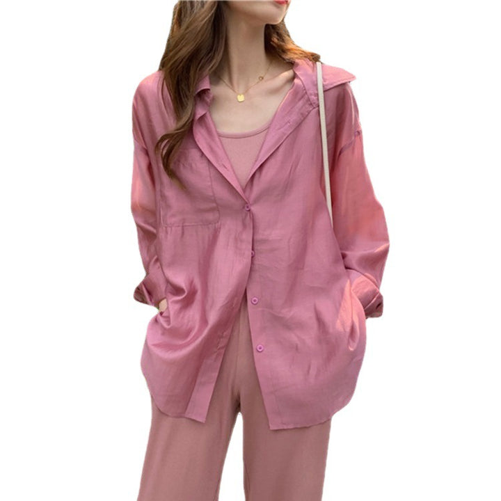 Damen Transparente Bluse mit modernem Schnitt und lockerer Passform Drune